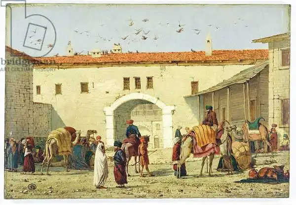 Dadd, Richard: Caravanserai at Mylasa, Turkey