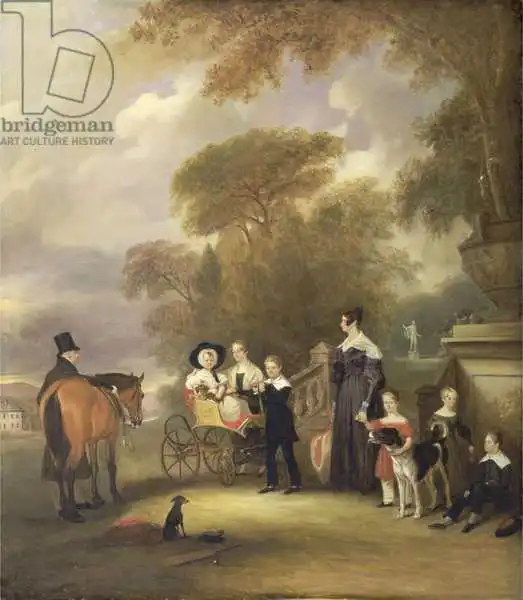 Ferneley, John: The Rev and Mrs Henry Palmer with their six younger children at Withcote Hall, Near Oakham, Leicestershire