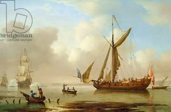 Monamy, Peter: Royal Yacht becalmed at Anchor