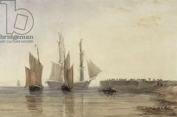 Cox, David: Entrance to Calais Harbour