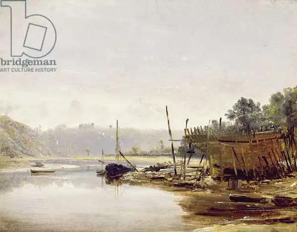 Danby, Francis: Boat Building near Dinan, Brittany