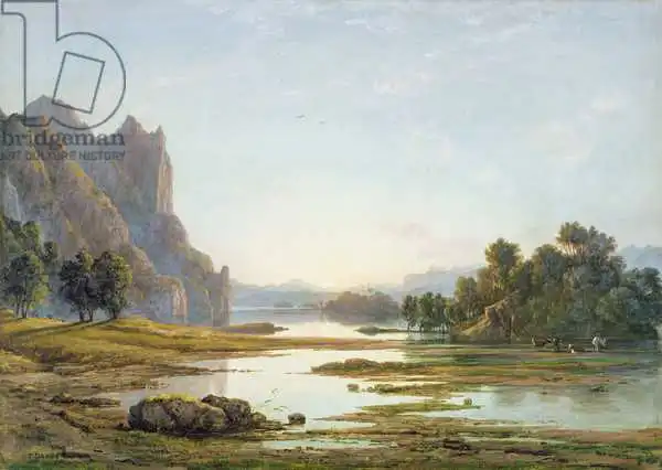 Danby, Francis: Sunset over a River Landscape