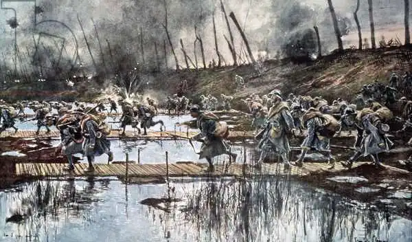 Flameng, Francois: The Battle of the Yser in 1914