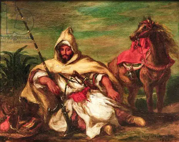 Delacroix, Eugene: Moroccan soldier sitting near his horse