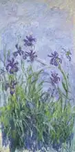 Claude Monet - Iris Mauves Leggings for Sale by artcenter