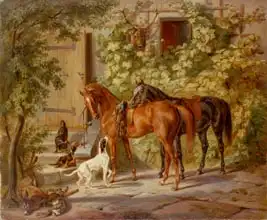 Albrecht, Adam: Horses on the porch