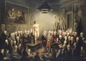 Martin, Elias: Visit of Gustav III. V. Academy of Arts