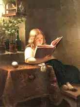 Johann Georg Meyer von Bremen: Girl Reading | Portraits