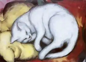 Marc, Franz: Cat on yellow pillow