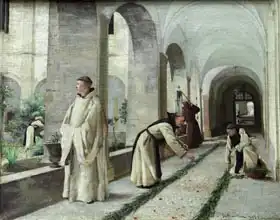 Collin, Louis-Joseph-Raphaël: View of the cloister of the Abbey of Hautecombe in Savoy