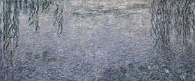 Monet, Claude: Waterlilies: Morning with Weeping Willows, detail of the central section, 1915-26