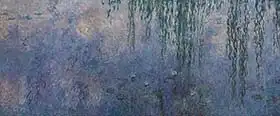 Monet, Claude: Waterlilies: Morning with Weeping Willows, detail of central section, 1914-18