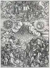 Dürer, Albrecht: Scene from the Apocalypse, The Opening of the Fifth and Sixth Seals, Latin edition