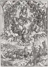 Dürer, Albrecht: Scene from the Apocalypse, St. John before God the Father and the Twenty-Four Elders, German edition