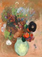 Redon, Odilon: Flowers in a Green Vase
