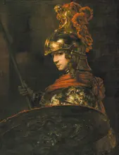 Rembrandt, van Rijn: Pallas Athena or, Armoured Figure, 1664-65