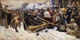 Surikov, Vasilij Ivanovic: The Execution of Boyarina Pajaritar Morozova (d.1675) 1887
