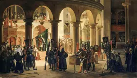 Granet, François-Marius: Godfrey of Bouillon (c.1060-1100) Depositing the Trophies of Askalon in the Holy Sepulchre Church, August 1099