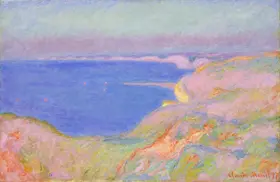 Monet, Claude: On the cliffs near Dieppe, sunset