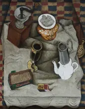 Procházka, Antonín: Still life with black coffee (Coffee in a jar)