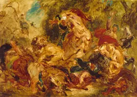 Delacroix, Eugene: Study for The Lion Hunt