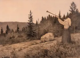 Kittelsen, Theodor: Up in the Hills a Clarion Call rings out