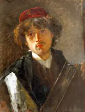 Brozik, Vaclav: Portrait of the young Rabi