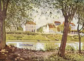 Sisley, Alfred: Village on the banks of the Seine