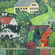 Klimt, Gustav: Houses above Attersee