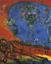 Chagall, Marc: Lovers in red