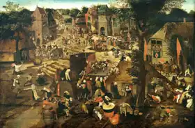 Brueghel, Pieter, the younger: Country Market (in honor of St. Hubert and St. Anthony)