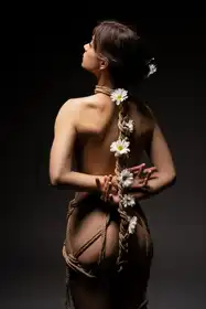 Guryanov, Andrey: woman tied with ropes and flowers