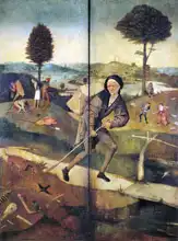 Bosch, Hieronymus: Wanderer (Path of Life) - closed triptych hay wagon