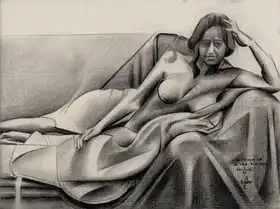 Akkers, Corné: Woman in a Red Kimono - 03-11-22