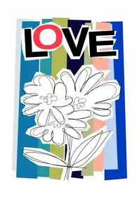Collett, Frances: Scribble Flower Blue