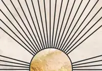 Manovski, Sarah: Gold sun rays mural concrete black