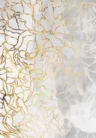 Manovski, Sarah: Abstract gold peonies line art concrete