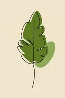 stanley, jay: Abstract One Line Leaf Drawing Iii