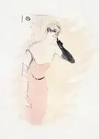 LAUTREC, TOULOUSE: Yvette Guilbert In columbine a Pierrot (1894)