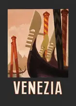Poster, Travel Vintage: Venezia Poster Dark