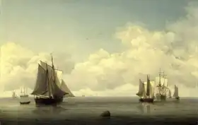 Brooking, Charles: Fishing boats on a calm sea