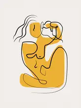 Dean, Little: Line Art Nude Blowing Hair