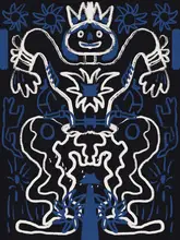 Dean, Little: Chalk drawing cowboy