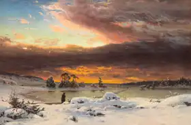 Churberg, Fanny: Winter Landscape, Evening Atmosphere