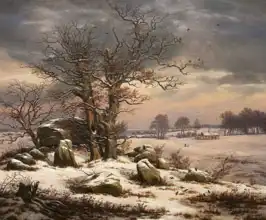 Dahl, Christian Johan: Winter landscape in Vordingborg (Denmark)