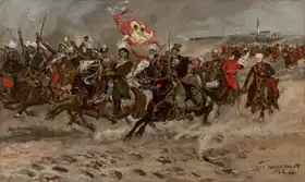 Chełmoński, Józef: Kazimierz Pułaski and his soldiers at Częstochowa during the Bar Confederation