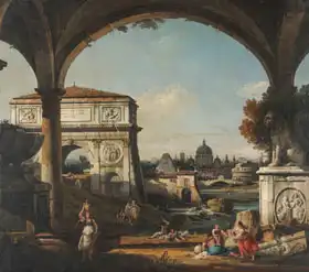 Bellotto, Bernardo: Roman Caprice with triumphal Arch