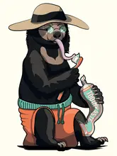 Washroom, The In: Sun Bear Brushing Teeth