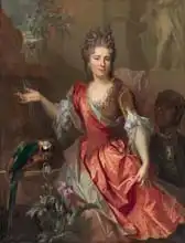 Largilliere, Nicholas de: Portrait of a Woman, Possibly Madame Claude Lambert de Thorigny, and an Enslaved Servant