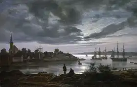 Dahl, Christian Johan: Larvik moonlight